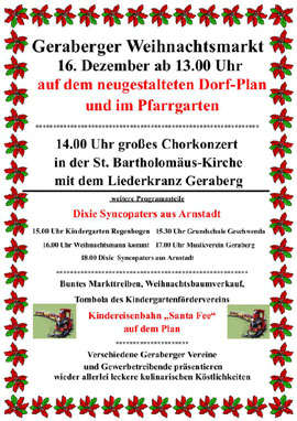 Weihnachtsmarkt in Geraberg 2021 abgesagt