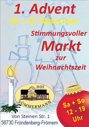 Weihnachtsmarkt Hof Sümmermann in Fröndenberg