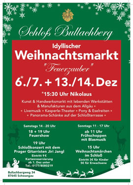 Idyllischer Weihnachtsmarkt Schloss Bullachberg